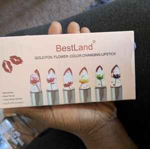 Gold Foil Flower Color Changing Lipstick Set